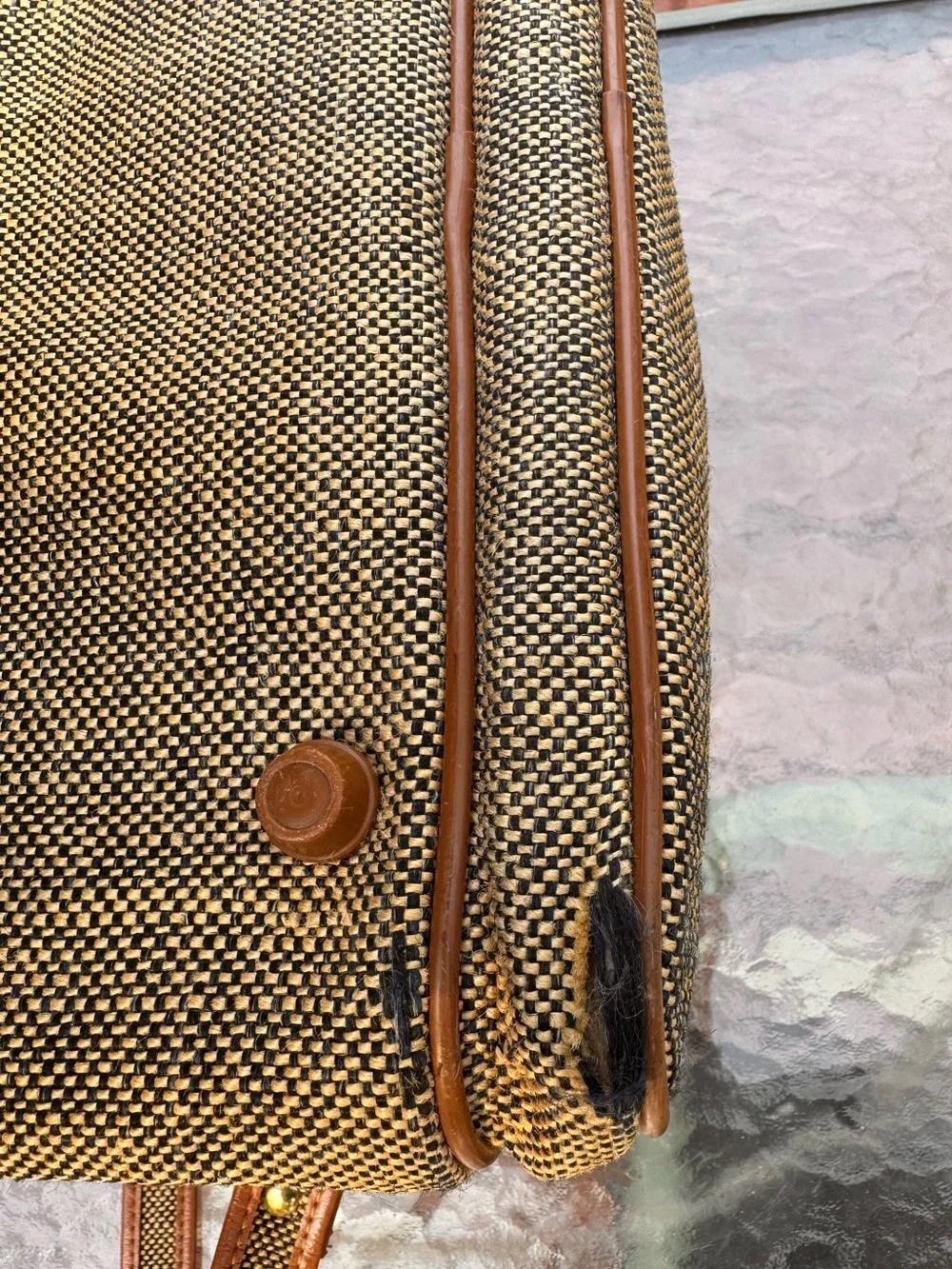 Vintage Samsonite Brown Tweed Travel Bag from 70s/80s Good VTG condition
